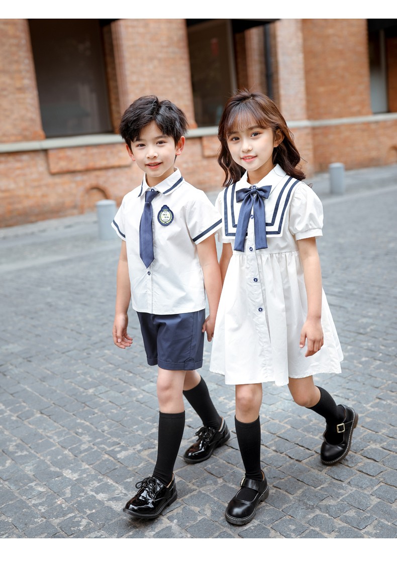迪士尼幼儿园园服毕业照棉套装小学生校服夏季短袖英伦学院风儿童班服