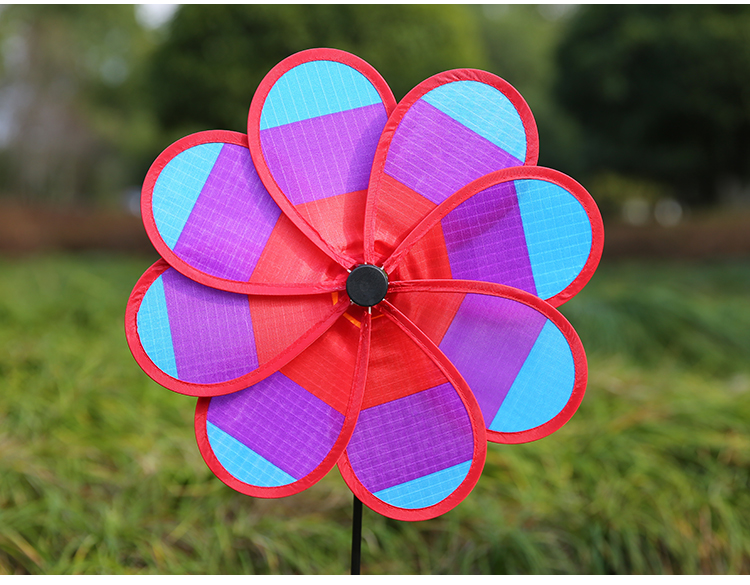 八彩风车彩虹布大风车幼儿园楼盘景区布景活动道具户外装饰小玩具牛津