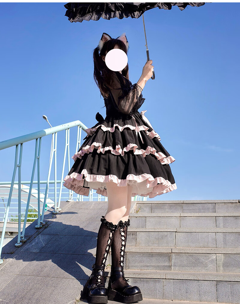 lolita连衣裙日常洋装连衣裙公主裙春秋打歌服洛丽塔洋装辣妹连衣裙