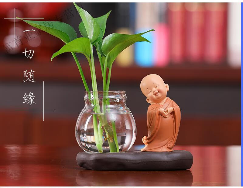 *新中式禅意小和尚家居摆件装饰品可爱小沙弥公仔办公室桌面小摆设
