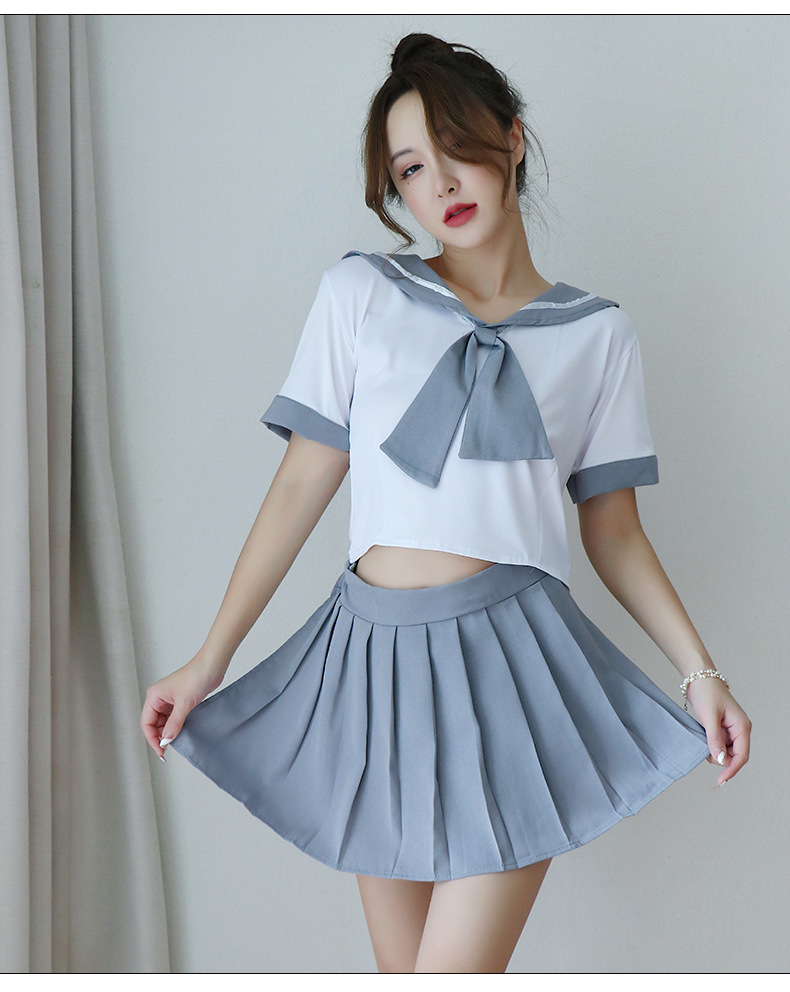 弥漫之夜长夜漫漫诱感女学生装jk校园水手夜迷离灰色均码80120斤