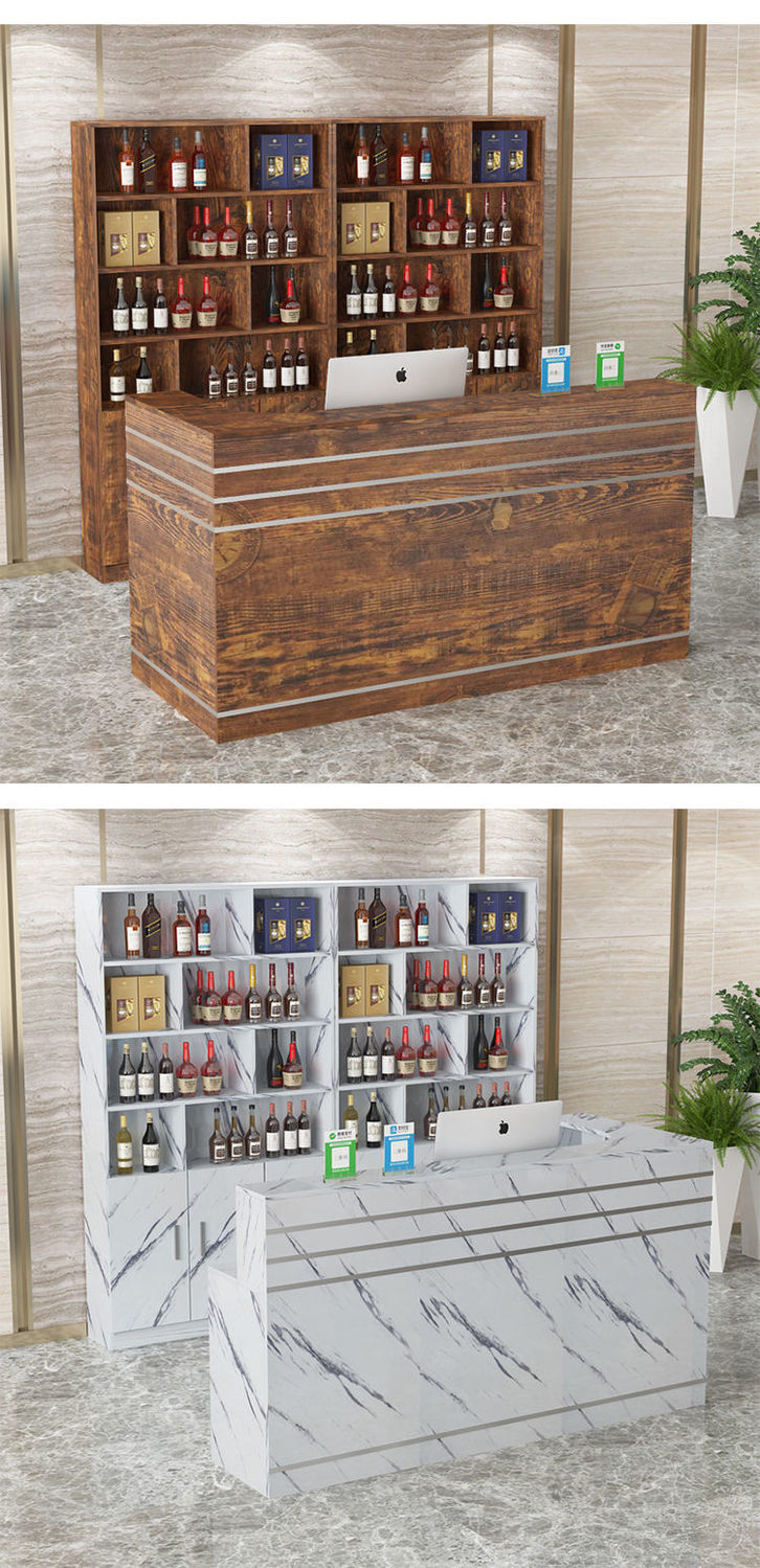 转角收银台柜台小型饭店餐厅前台桌酒柜酒架复古吧台简约现代店铺白色