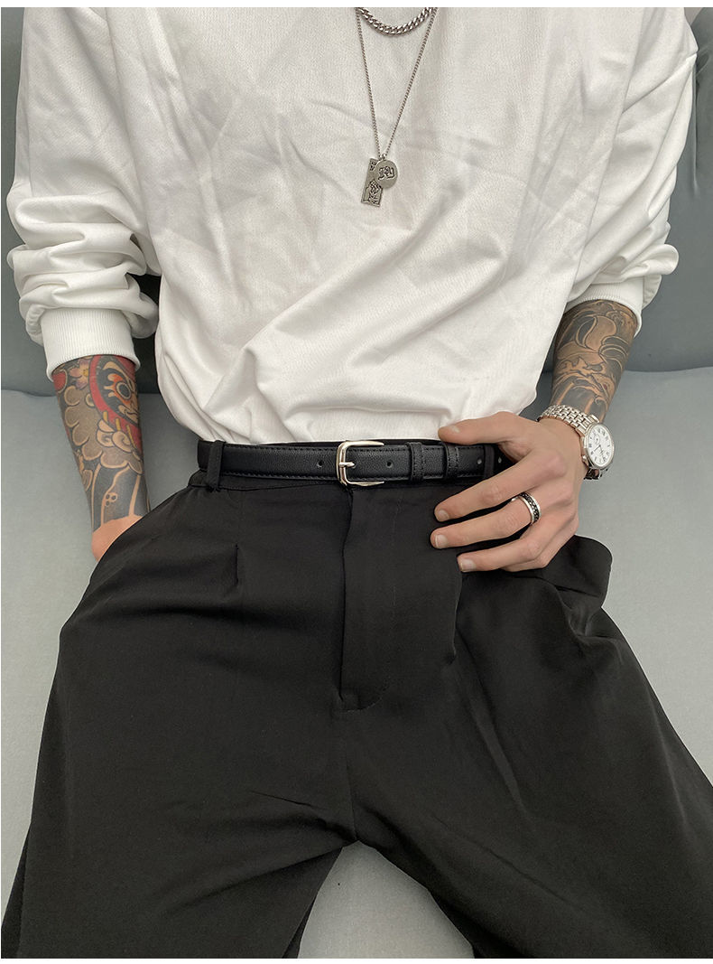 男士细腰带皮带男通用韩版学生潮ins年轻人港风简约百