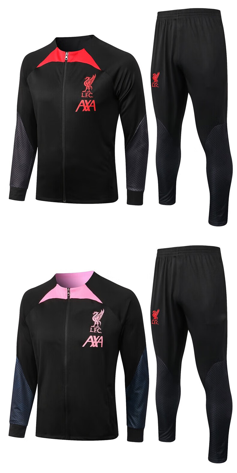 半拉链套装男秋冬季足球球衣比赛队服定制 b570# 2223半拉利物浦黑色