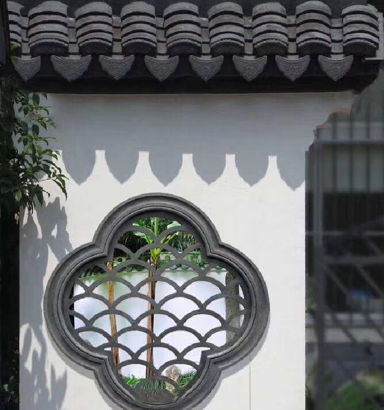 镂空砖雕窗花仿古砖雕中式园林庭院围墙水泥花格窗扇圆形砖雕模具 120