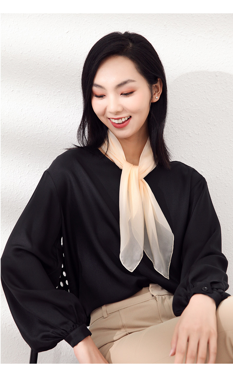 新品丝巾纯色纱巾小方巾丝巾女晒薄款白色短围巾百搭围脖夏季裸色65cm