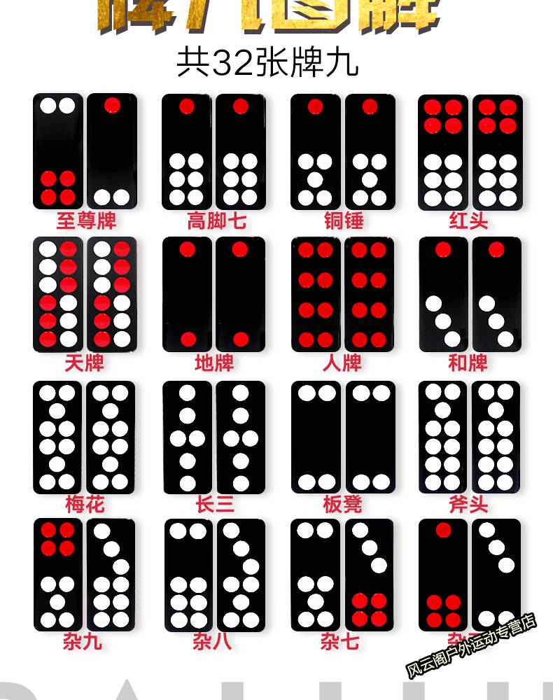 牌九牌骨牌加大号天九牌成人家用手搓推牌九排九牌24号仿玉色一副