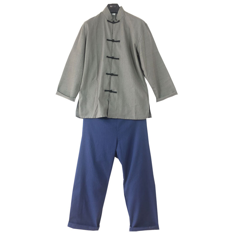 农村平民百姓服装民国马褂男女农民演出服村姑衣服店小二粗布衣 乳