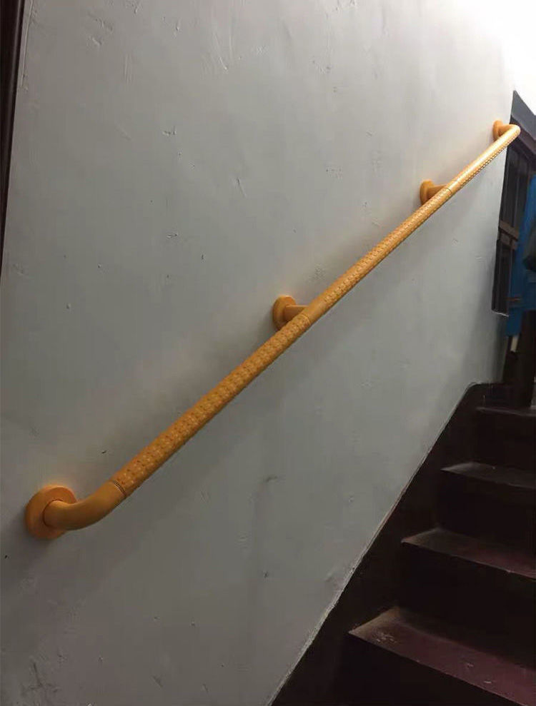 楼梯扶手 养老院走廊医院楼道无障碍安全扶手尼龙不锈钢栏杆 黄色1米