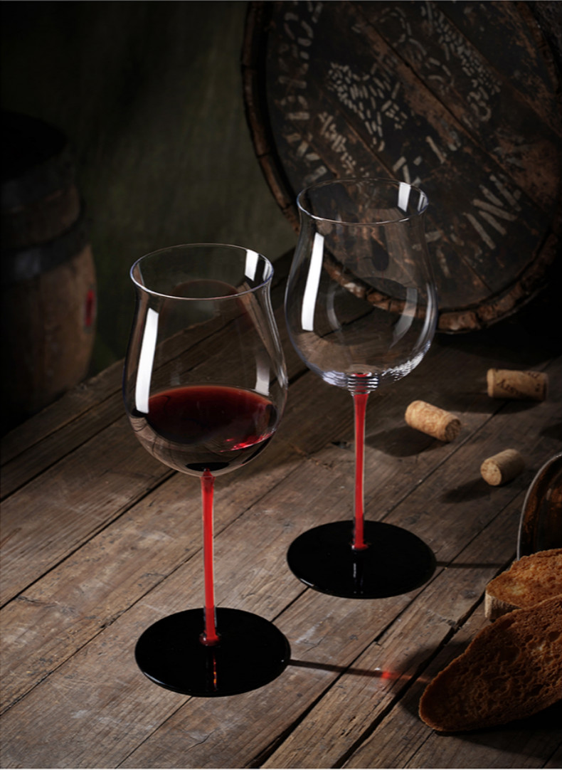 领结红杆黑底超大号勃艮第华葡萄酒杯子红杆黑底经典波尔多800ml桶装