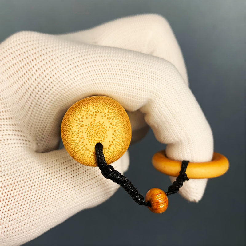 成品实心竹高密度老料实心玉竹精抛光竹环木环手把件天然竹雕配饰竹子