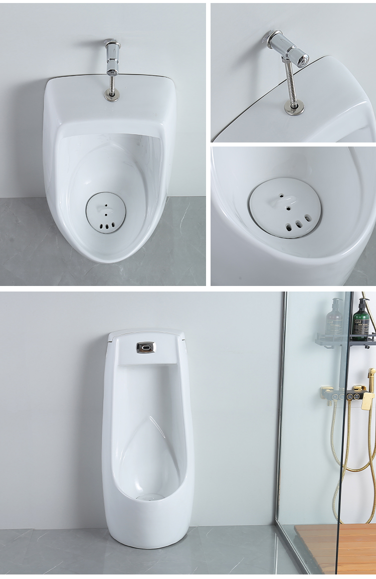 黑色小便器一体智能自动感应男士挂墙式家用立式卫生间陶瓷小便池