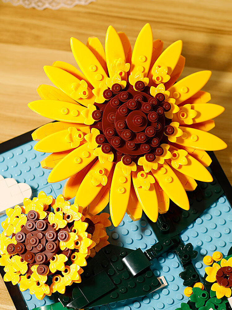 限时秒杀乐高lego花向日葵积木花束女孩系列拼插装像素画女生日礼物