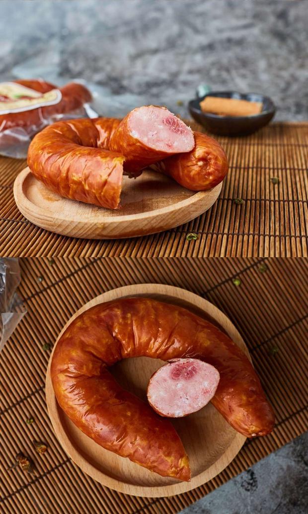 俄罗斯风味香肠u形烤肠纯肉火腿肠下酒菜无淀粉弯肠包装350克 弯肠350