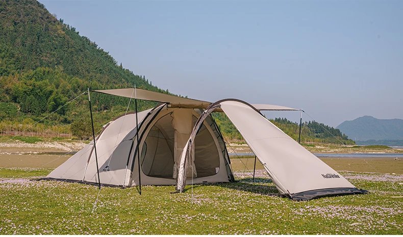 云舟三杆【】挪·客三杆隧道帐篷户外露营野营装备加厚防雨防寒云舟