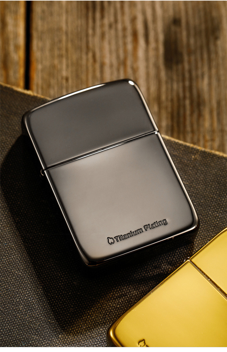 zippo打火机煤油防风创意黑冰镀钛1941钛合雅痞黑钛男雅痞黑钛爱心