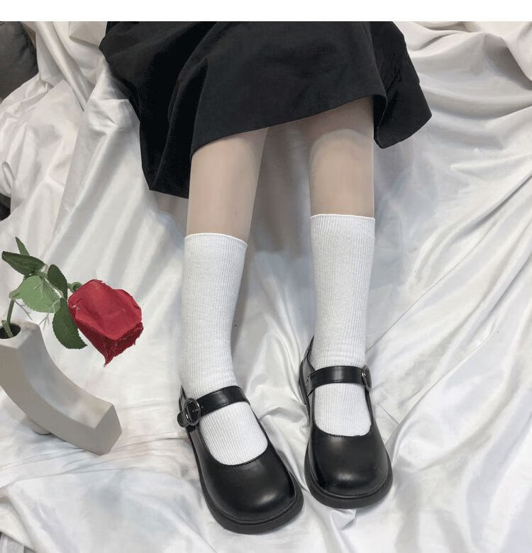 jk袜子 糖果色百搭中筒袜子女韩版潮流日系可爱学生jk制服纯色堆堆