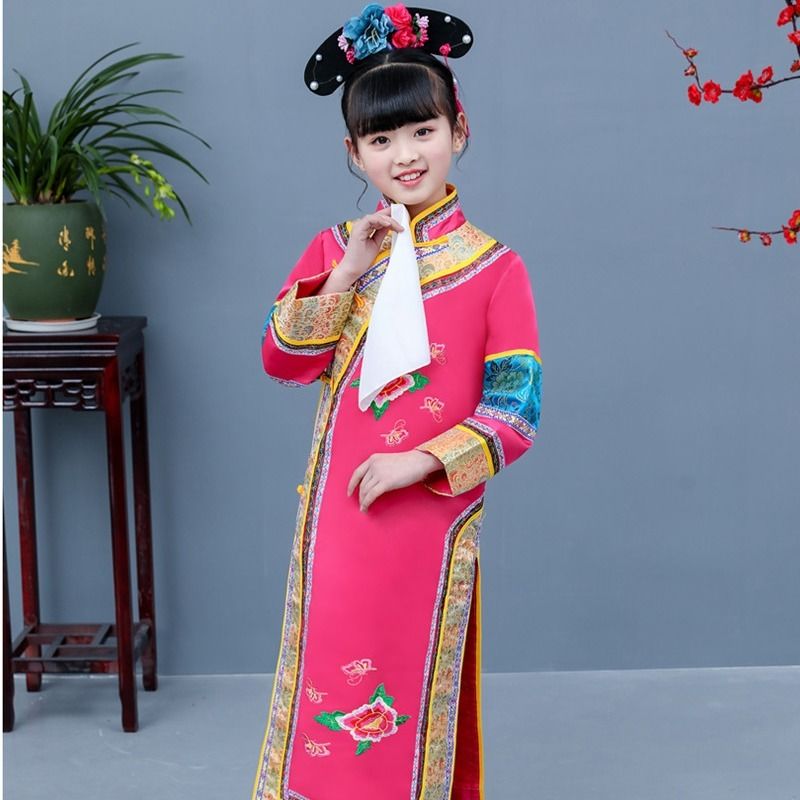 舞蹈服延禧攻略儿童女童古装清朝宫廷格格公主还珠格格满族演出服装