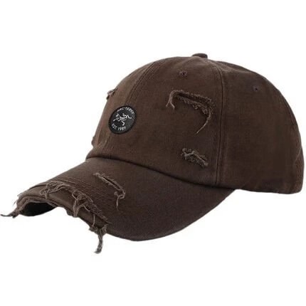 始祖鸟(arcteryx)鸭舌帽遮阳棒球帽子夏季男女ins潮牌情侣破洞做旧