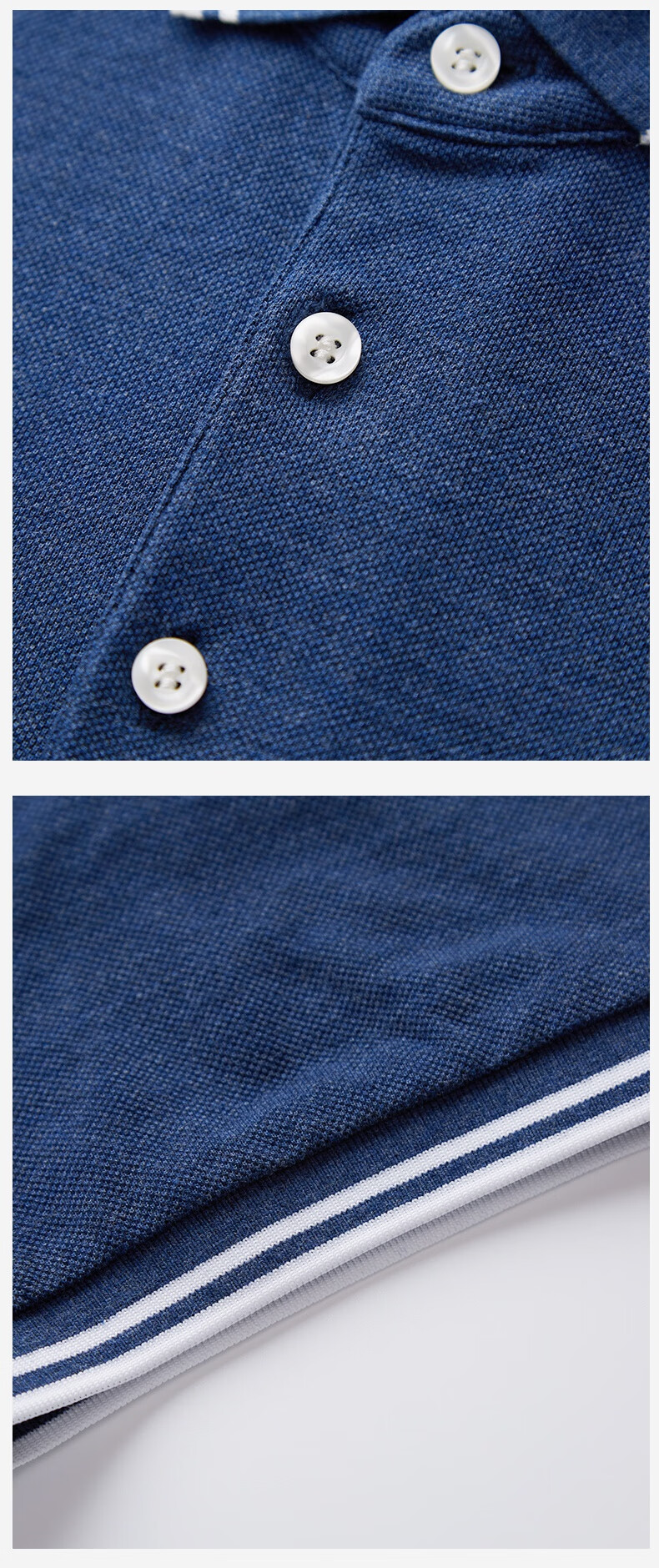 波顿男装保罗polo衫短袖夏季标准商务休闲针织纯棉感男士上衣 花蓝 m