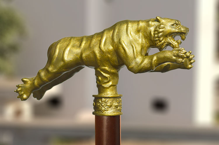 追龙同款手杖虎头拐杖 年轻人个性拐扙 定制道具户外登山杖防滑拐棍