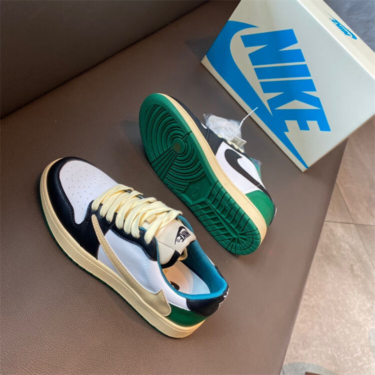 【精选好物】aj闪电倒钩女鞋ins潮2022春秋新款眞皮白红勾勾鞋女平底