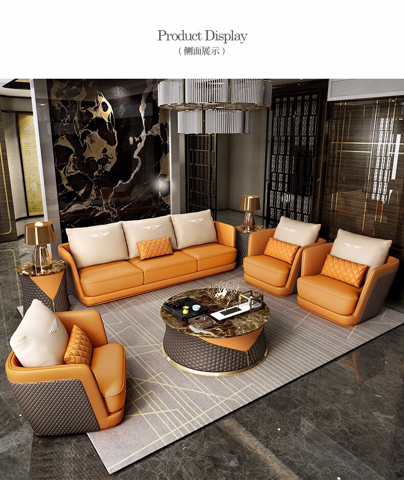 真皮沙发 头层牛皮质轻奢沙发双人三人组合客厅整装小户型高档别墅