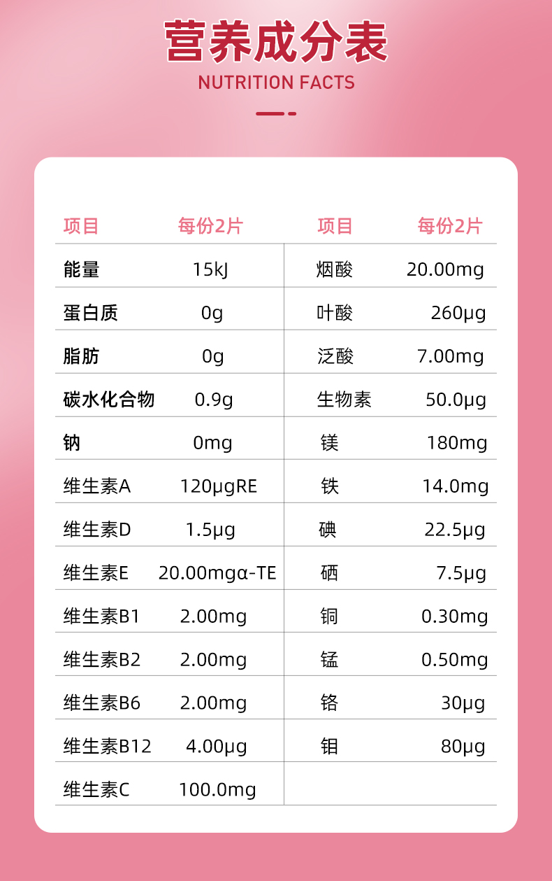 金施尔康成分含量表图片