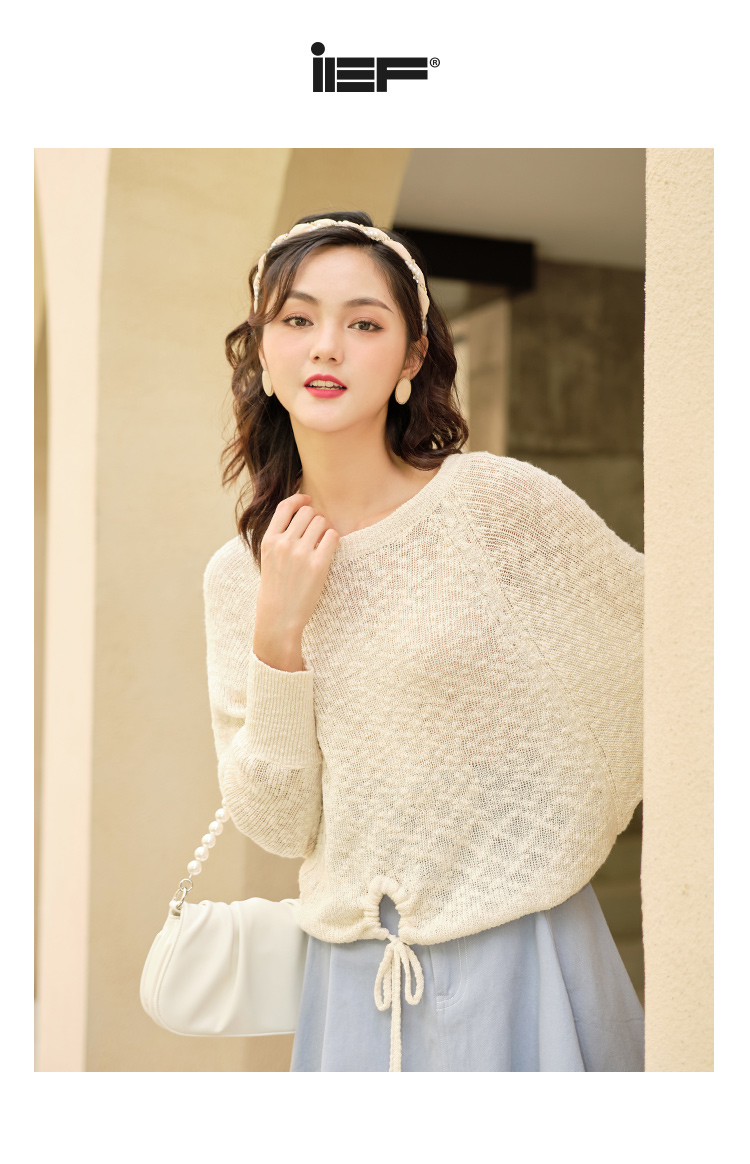 ief爱依服毛针织衫女2020秋季新款文艺温柔百搭宽松遮肉显瘦套衫1601