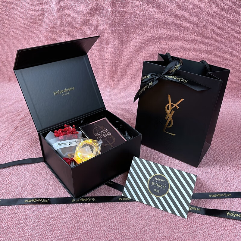 ysl礼盒空盒专柜口红气垫盒子包装盒香水袋子纸袋手袋口红纸袋1个蝴蝶