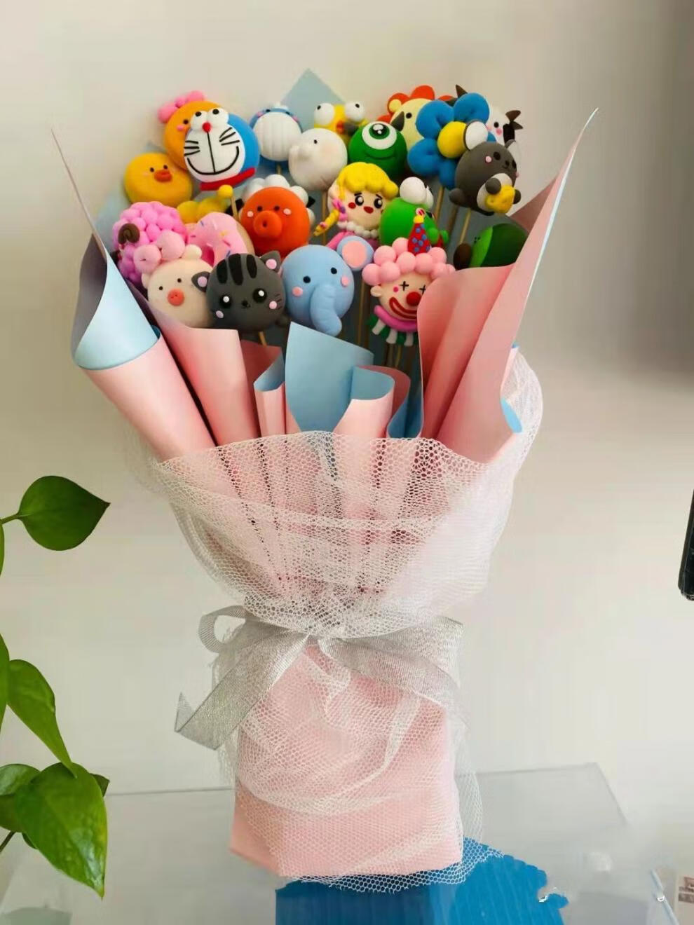 小红书同款粘土花束礼盒情侣礼物手工画框立体摆放彩泥  粘土花束 12