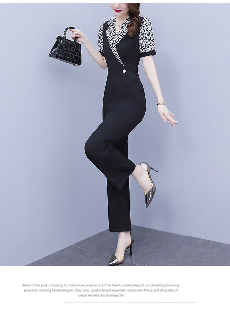 菲伊斯莉品牌连体裤女显瘦2022新款夏季时尚洋气高腰垂感靴裤长裤黑色