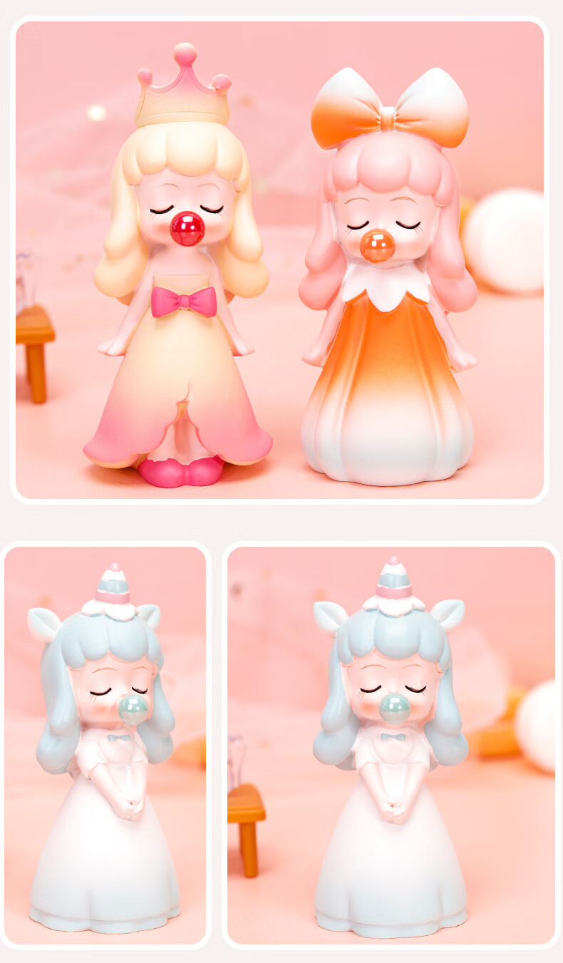 吹泡泡女孩盲盒摆件公仔创意潮玩拆盒有装饰品 陌上花开单个 整套请拍