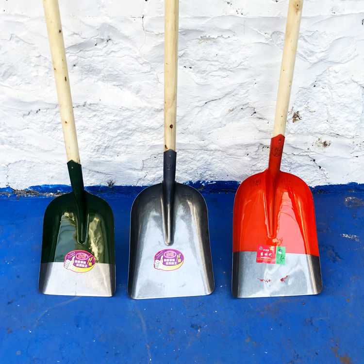 全钢大煤锹加厚道轨钢铁锨锰钢淬火锹农用铲子晒粮食清垃圾大板锹