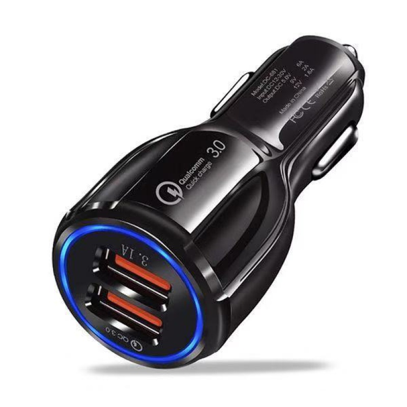 車載充電器點菸器快充6a快充12v24v車載充電器一拖二點菸器頭多功能車