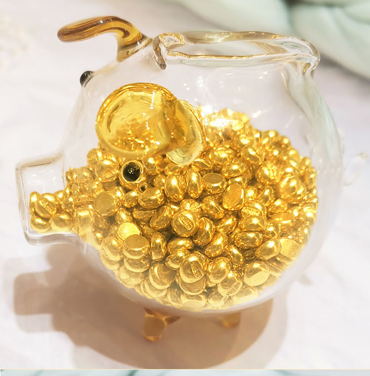 金豆子收藏罐 装攒存1g金豆豆子罐子的小瓶玻璃黄金收藏瓶子容器可爱