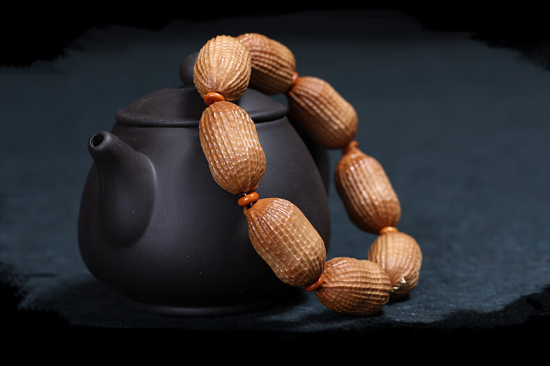 花生手工雕刻手把件一生平安核雕手链男女款16530mm金刚结手工雕刻