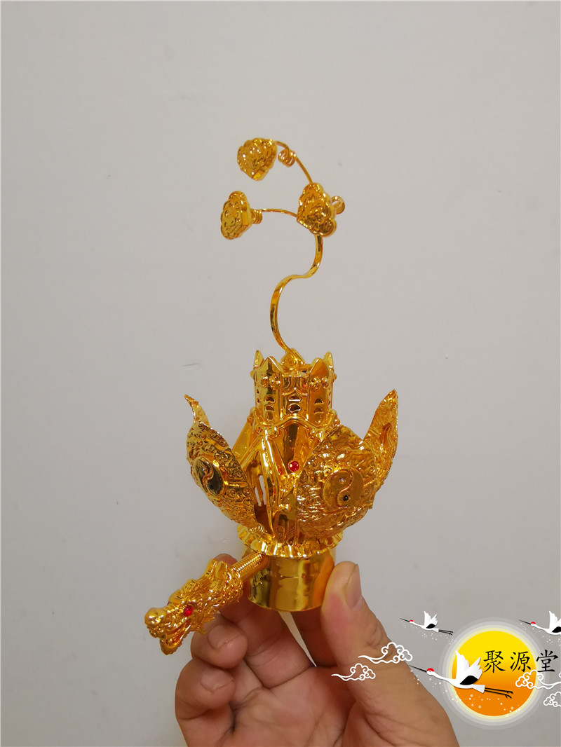 道教帽子三花聚顶莲花冠紫铜三清莲花冠高功帽道家用品高功用品【图片