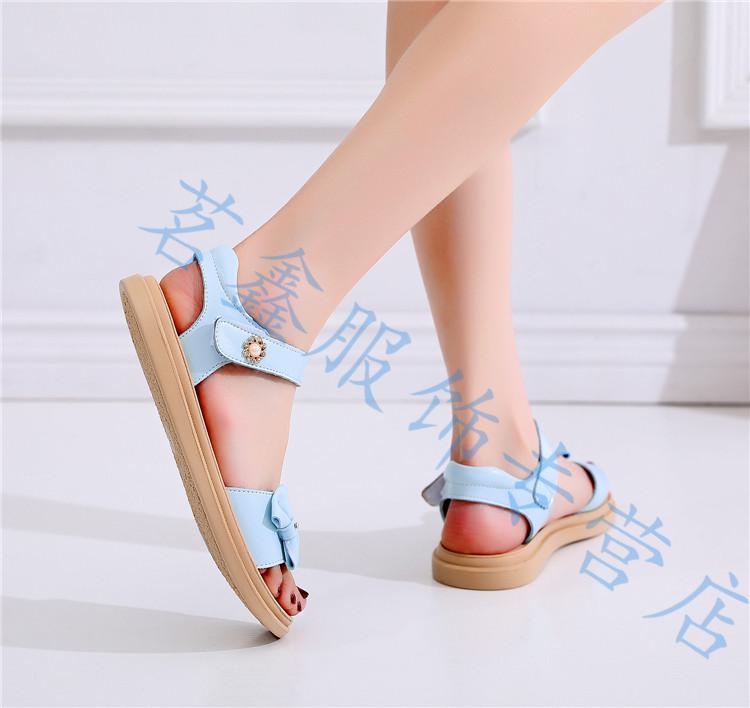 新款夏天初中生凉鞋 女生小学生凉鞋女9一12岁15女平跟7公主8外穿夏