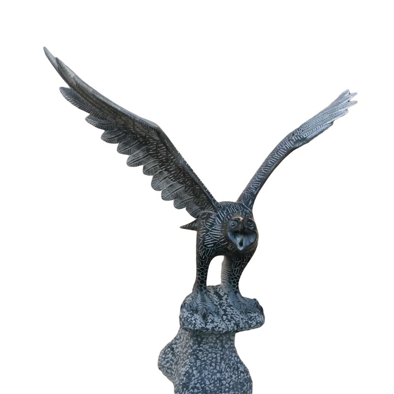 石雕鹰雕塑 青石雄鹰展翅动物石鹰老鹰 办公室家居饰品工艺品摆件 高