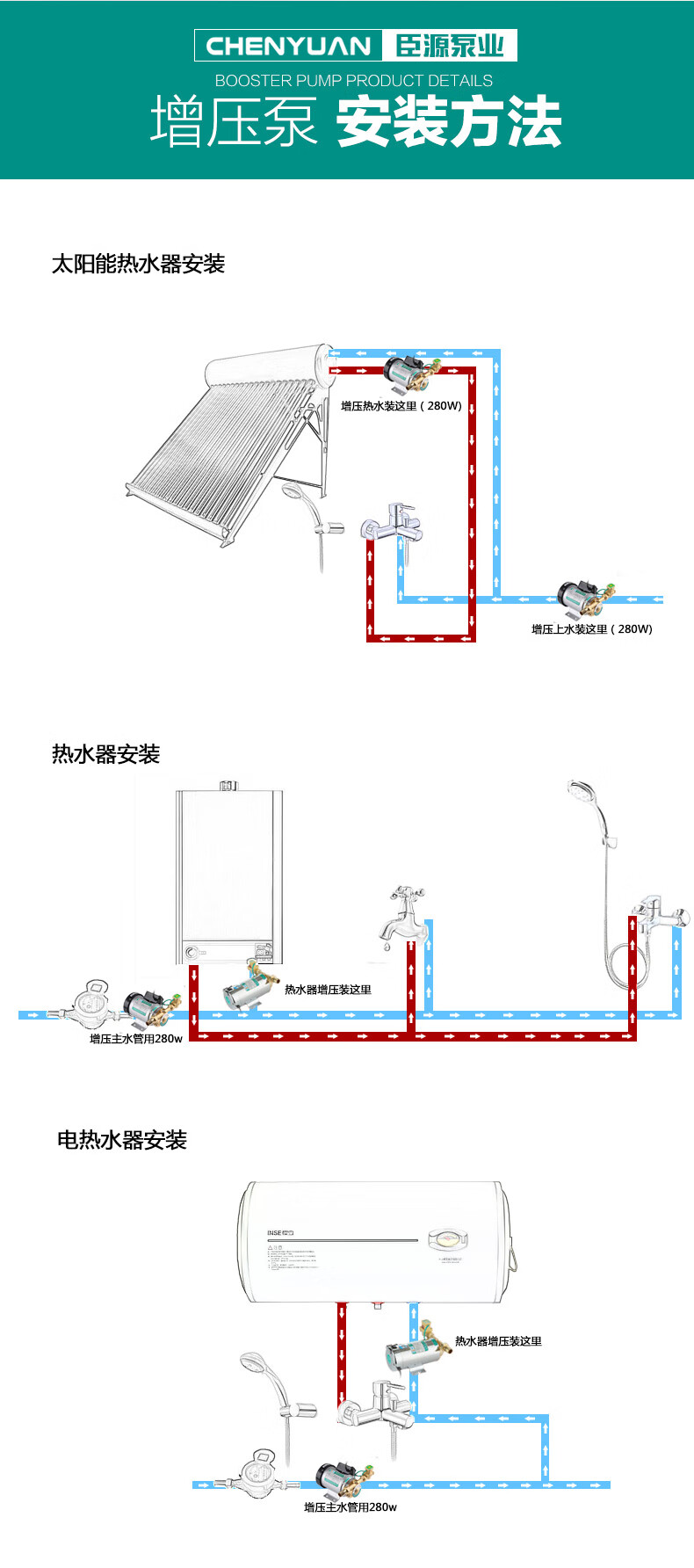 家用增压泵安装图图片