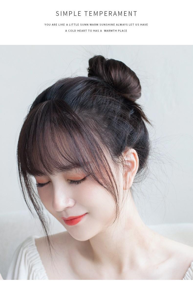 贝丽丝真发3d空气刘海假发女自然前额头顶补发小千代圆脸法式刘海假