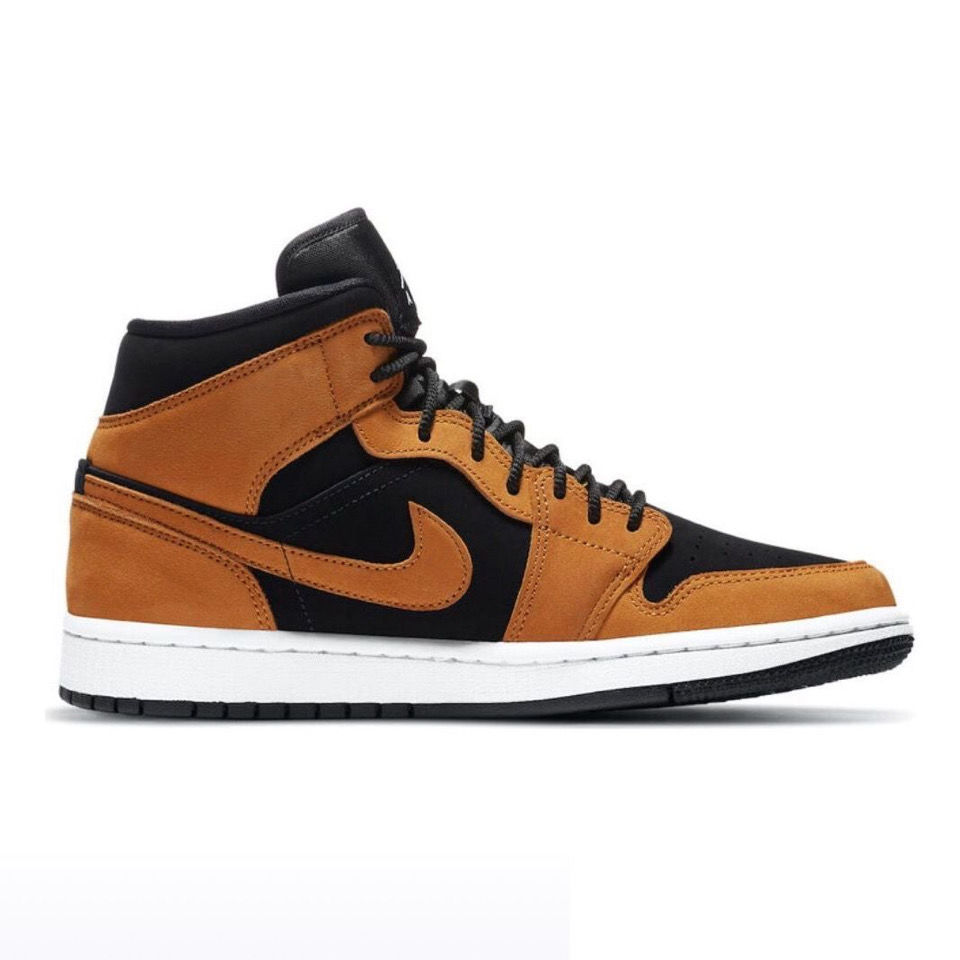 air乔1mid小麦黑棕黄色新秀矿石男女中帮篮球鞋db545370小麦黑粽36