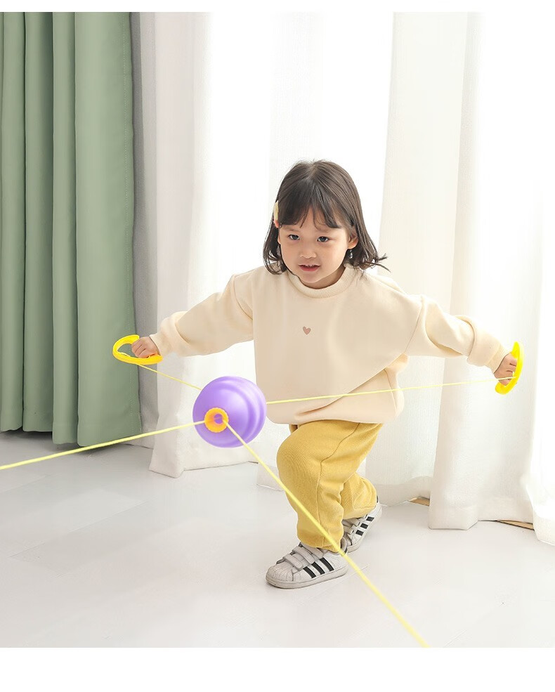 儿童弹力穿梭手拉球升级线槽波纹拉拉球幼儿园子互动拉力球颜色随机不