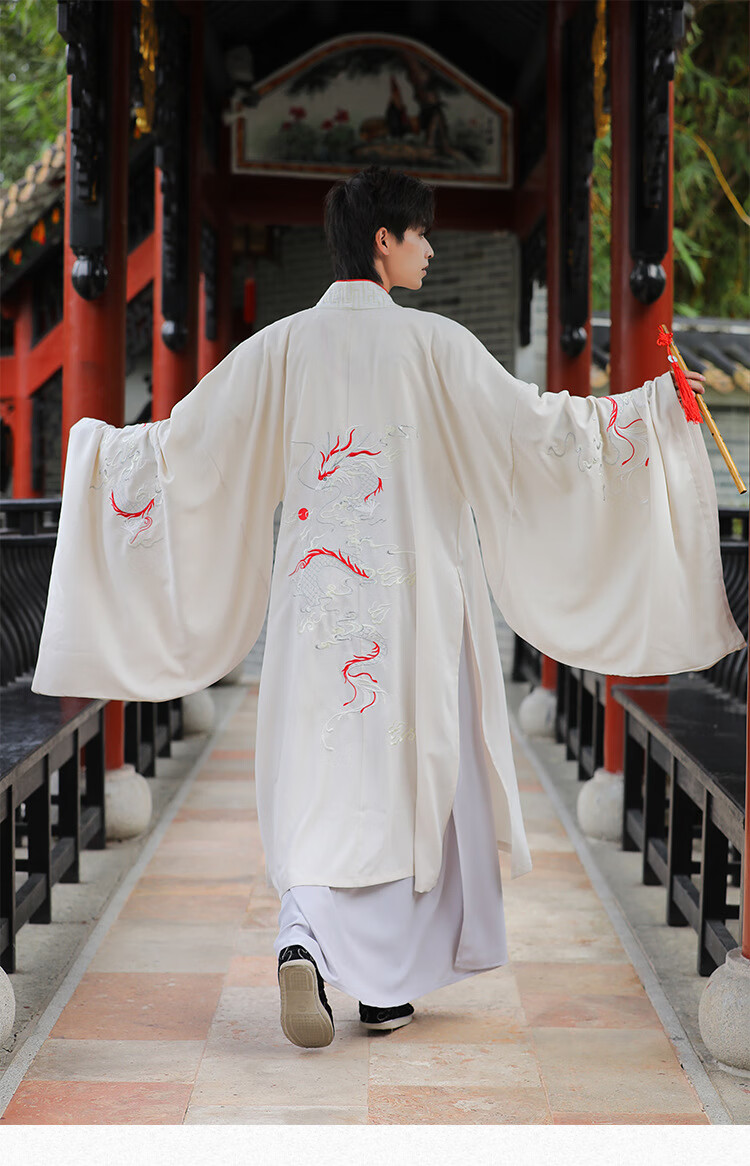 卡辑原创汉服男古装全套武侠龙纹刺绣中国风情侣表演