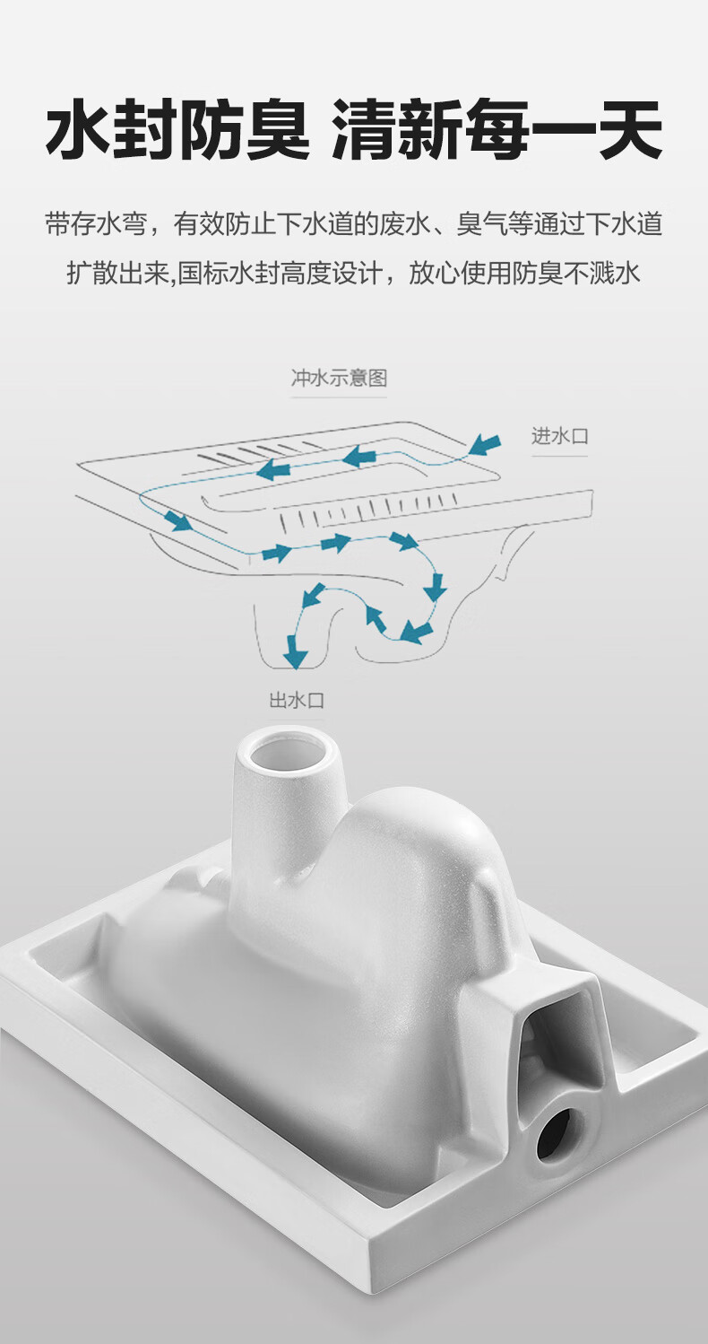 箭牌卫浴蹲便器ae5006蹲坑式水箱套装家用大冲力卫生间防臭蹲厕后进