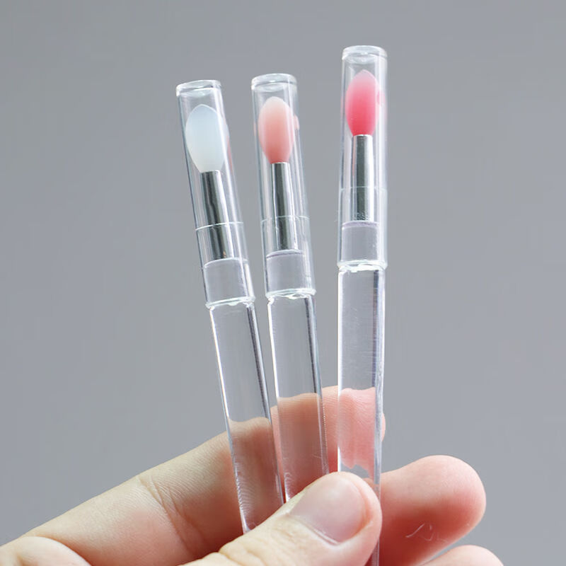 便携硅胶唇刷带盖防尘唇膜刷唇膏刷子口红刷亮片眼影刷多功能化妆2支