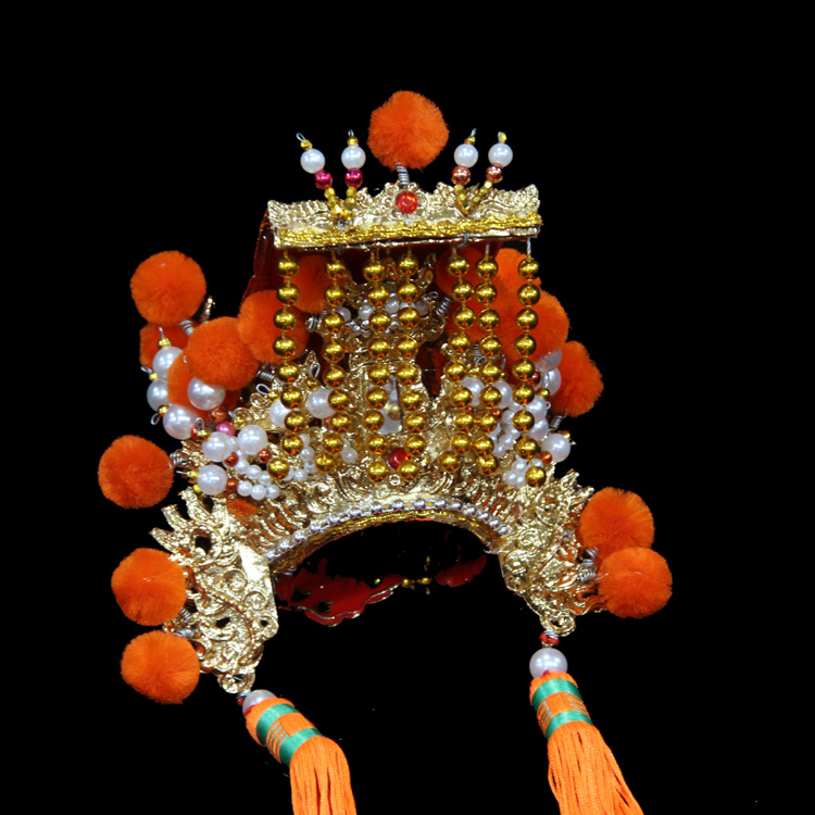 传统古法全手工台金纸制佛帽神明帽子天上圣母白莲圣母妈祖帽4寸头围