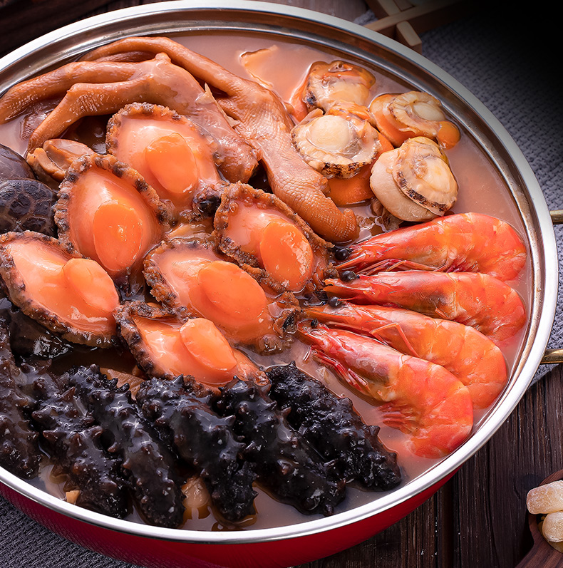 港式大盆菜聚宝盆菜佛跳墙加热即食广东盆菜预制菜年夜饭半成品 金汤