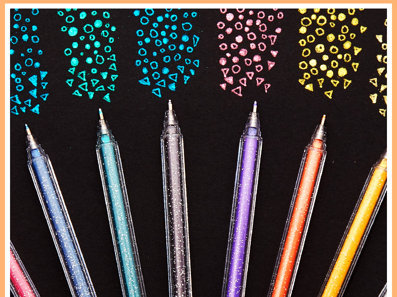 先赞 彩色闪光笔闪粉发光亮晶晶荧光流沙银光变色做手账的手帐专用